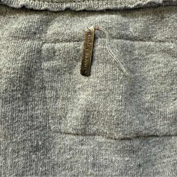 LUCKY BRAND GRAY DISTRESSED CREWNECK LONG SLEEVE MOTORCYCLE SWEATSHIRT SIZE XS - Picture 6 of 8